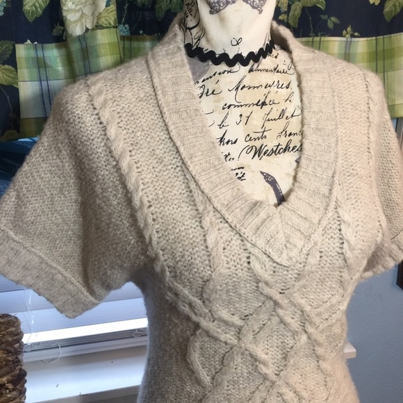 LOFT v neck short sleeve chunky knit sweater - Picture 2 of 8